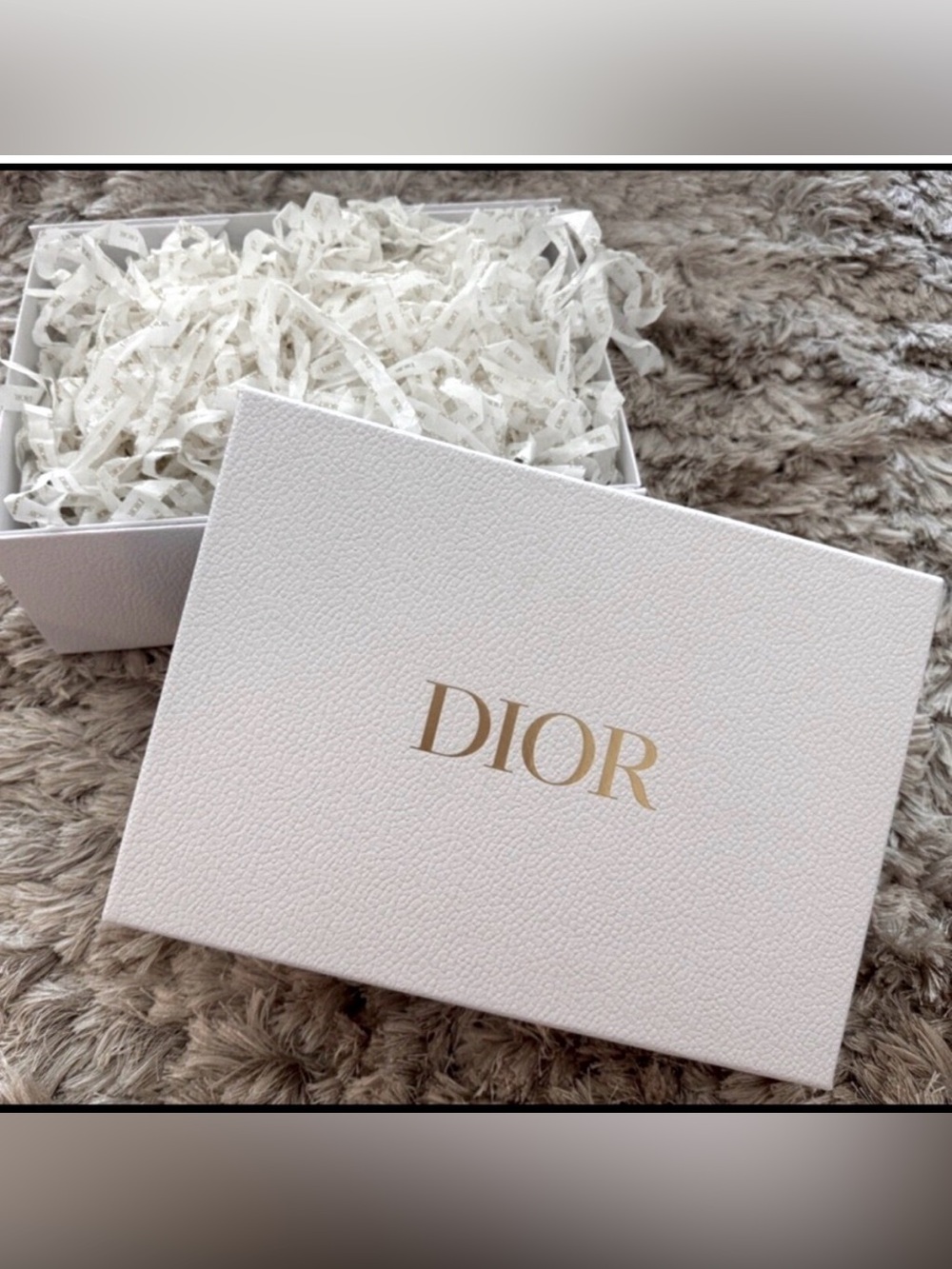 DIOR Empty White Textured Gift Box And Tissue - NEW Never Used